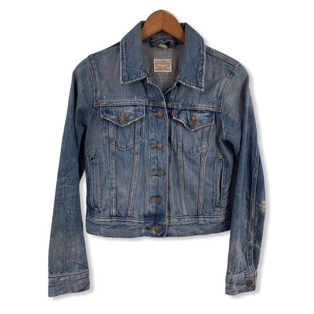 Levis Distressed Denim‎ Jean Jacket Small